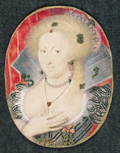 Königin Anne von Dänemark, Miniatur von Isaac Oliver